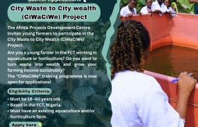 Call for Applications: APDC invites young farmers to participate in the City Waste for Increased City Food & Wealth (CiwaCiwe) project.