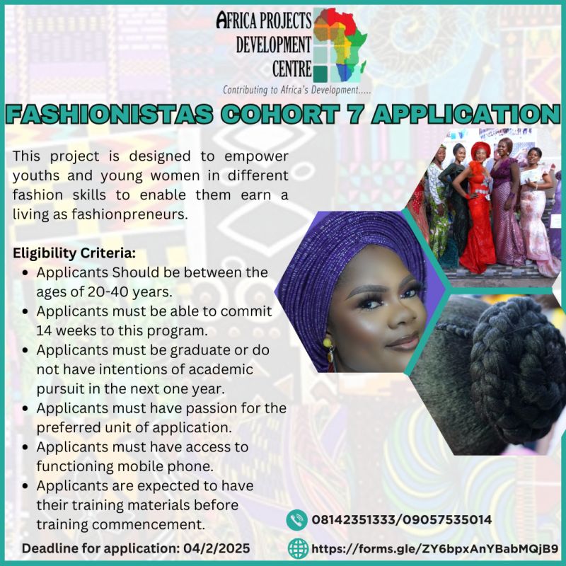 Empowering Women in Creative Arts: Applications Open for the 7th Cohort of the Fashionistas Program