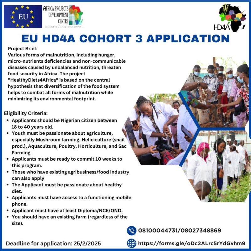 Join the Fight Against Malnutrition: Applications are now open for the HealthyDiets4Africa Program